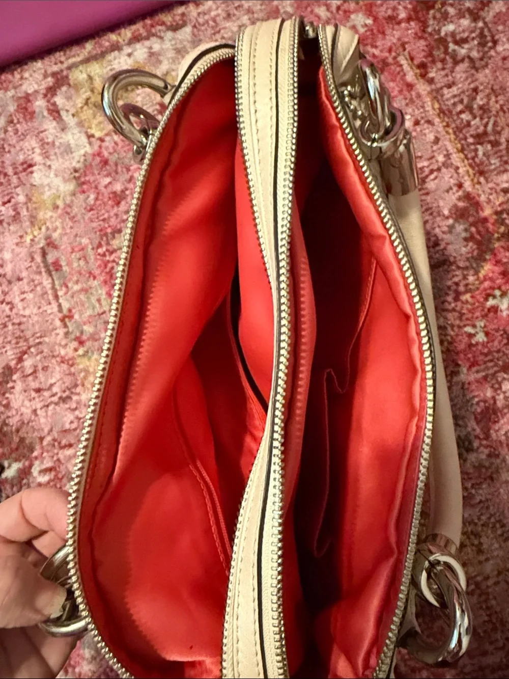 Coach Pink, Purple & Coral Signature Satchel